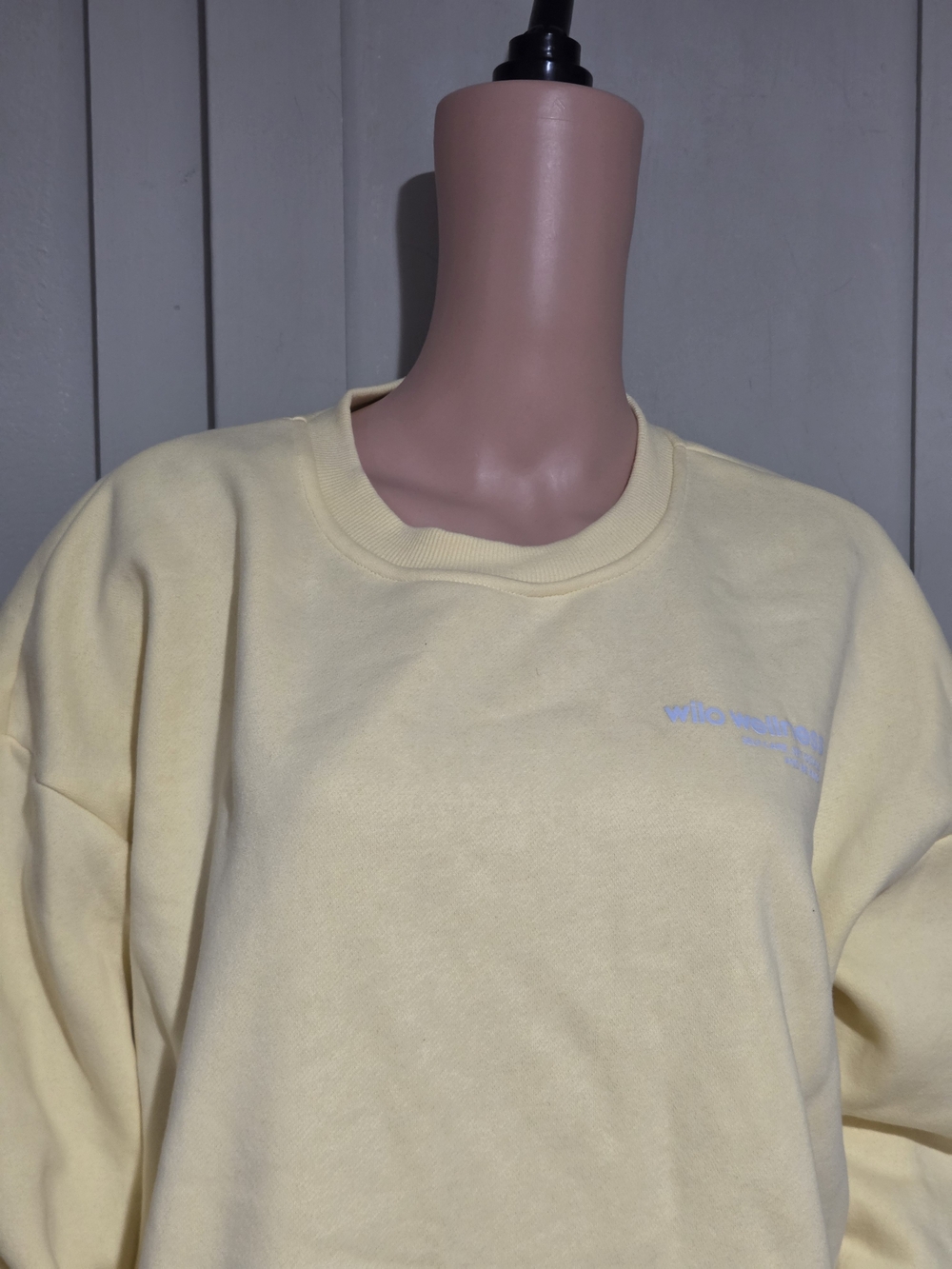 Wilo The Label Wellness Oversized Crewneck Sweatshirt Yellow Blue L - Picture 6 of 16